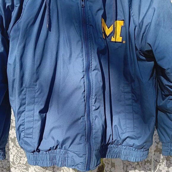 Vtg Fans Gear Michigan Embroidered Down Thick Winter Jacket Men's XL NCAA - Picture 2 of 11